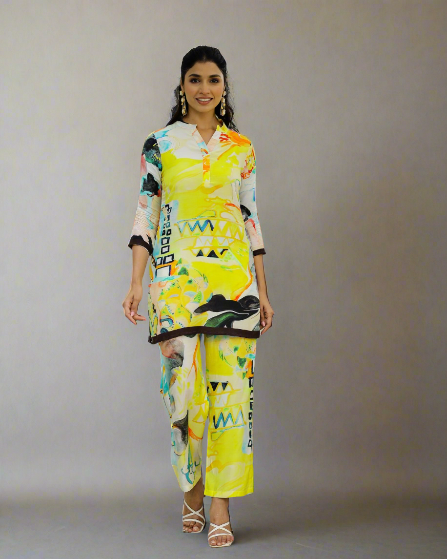 Muslin printed coord set