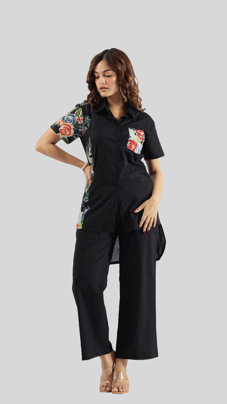 Black cotton co-ord set