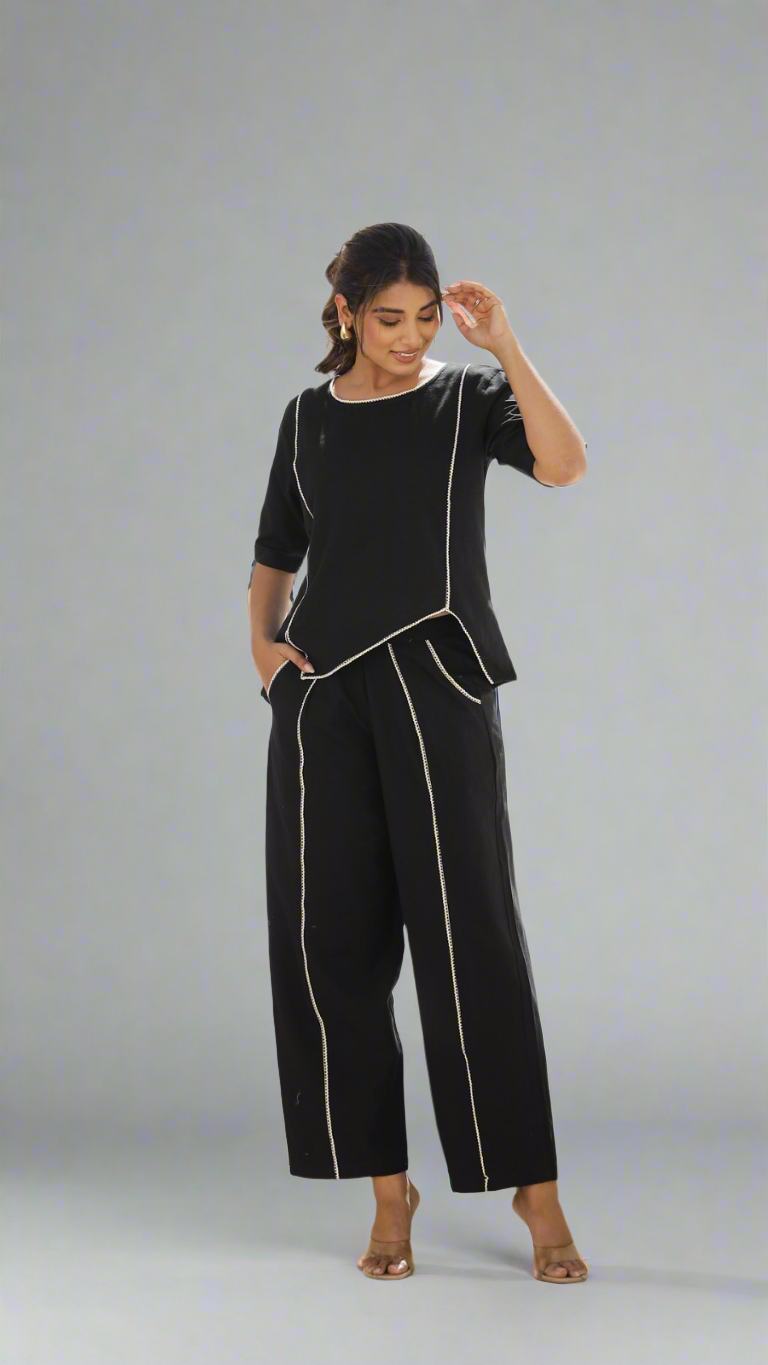 Black cotton co-ord set