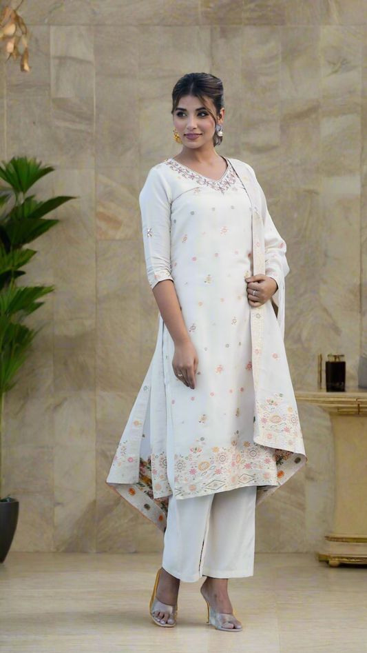 Chanderi kurta set with dupatta