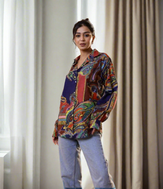 Oversized multi colour stylish shirt